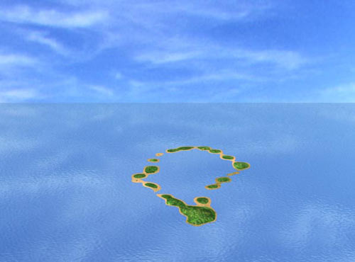 Simulation des îles Tuvalu